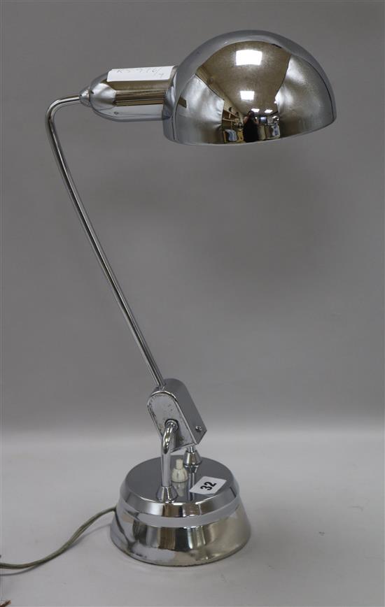 A Jumo 600 20th century chrome desk lamp height 44cm